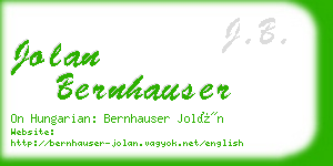 jolan bernhauser business card